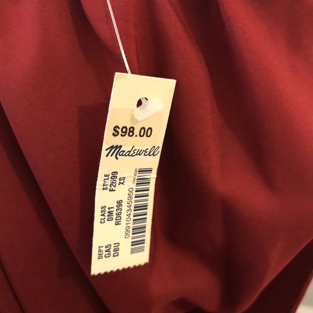 NWT Madewell Parkway Skirt XS Mini Silk red oxblood burgundy wine wrap - Picture 8 of 10